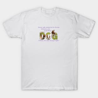 Never ask someone to choose between you and their dog unless you like being single - Chihuahua oil painting word art T-Shirt